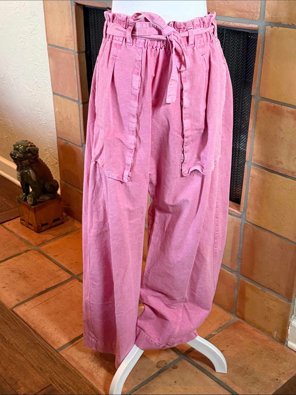 Free People Sky Rider Relaxed Fit Pant, Rosebloom Pink, size L